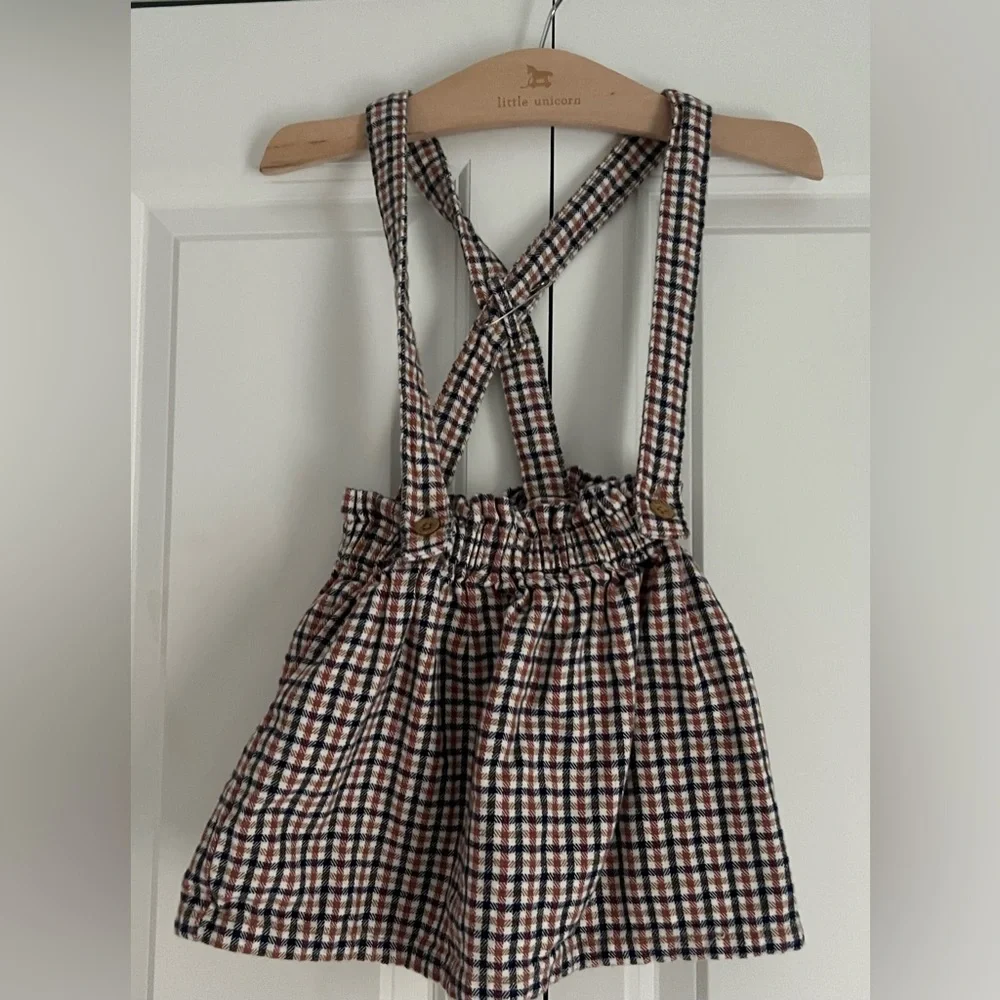 Little Planet Carter’s Organic Cotton Plaid Suspender Skirt Girls 3T
